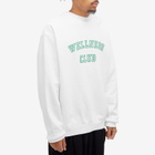Sporty & Rich Wellness Club Flocked Sweatshirt in White/Verde