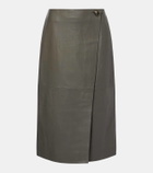 Yves Salomon Météo leather midi skirt