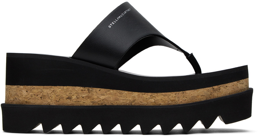 Stella McCartney Black Sneak-Elyse Platform Thong Sandals Stella McCartney