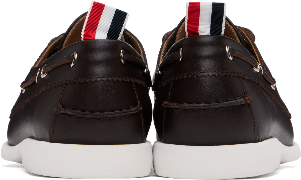 Thom Browne Brown Baby Calf Leather Boat Shoes