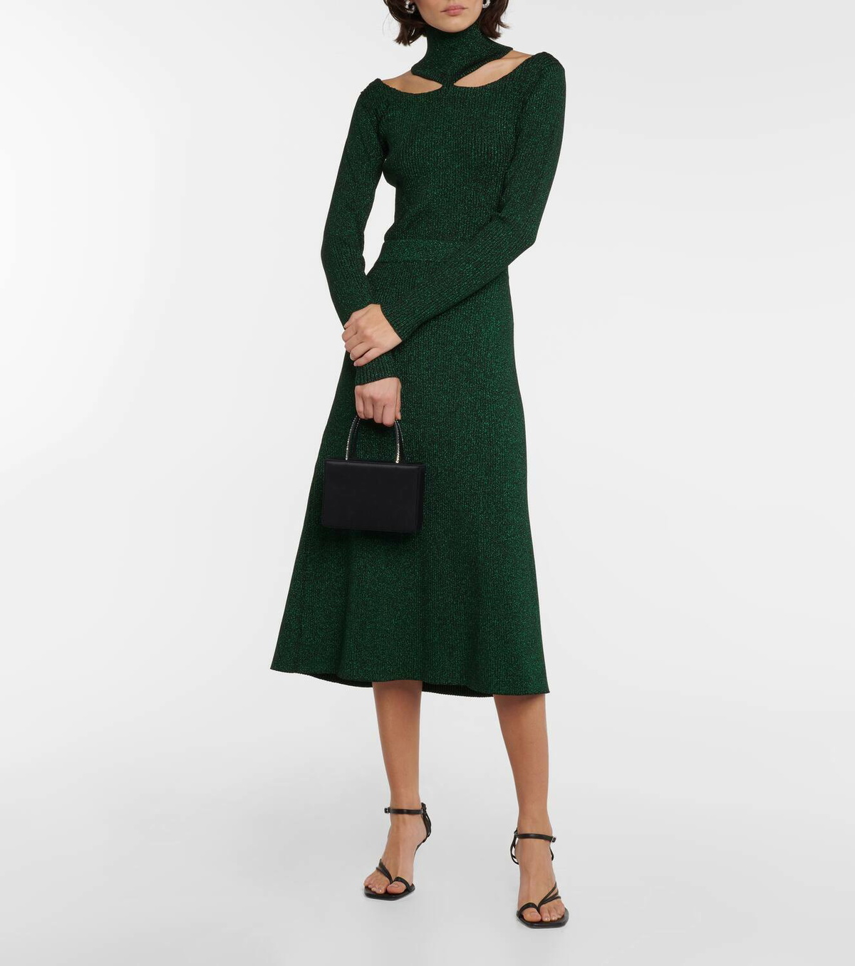 Christopher Kane High-rise metallic midi skirt