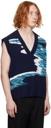 Missoni Navy V-Neck Vest