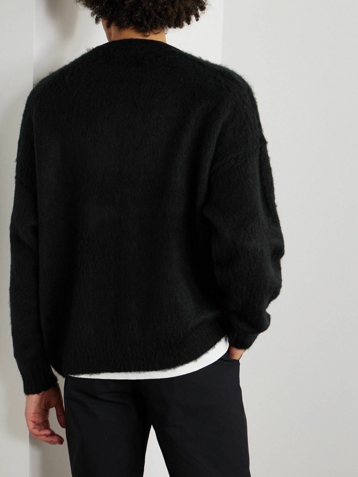 WTAPS - Logo-Appliquéd Brushed-Knit Cardigan - Black WTAPS WTAPS - Logo-Appliquéd Brushed-Knit Cardigan - Black WTAPS