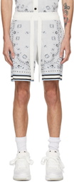 AMIRI White & Blue Bandana Shorts