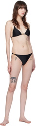 GANNI Black String Bikini Top