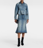 McQueen Denim midi skirt