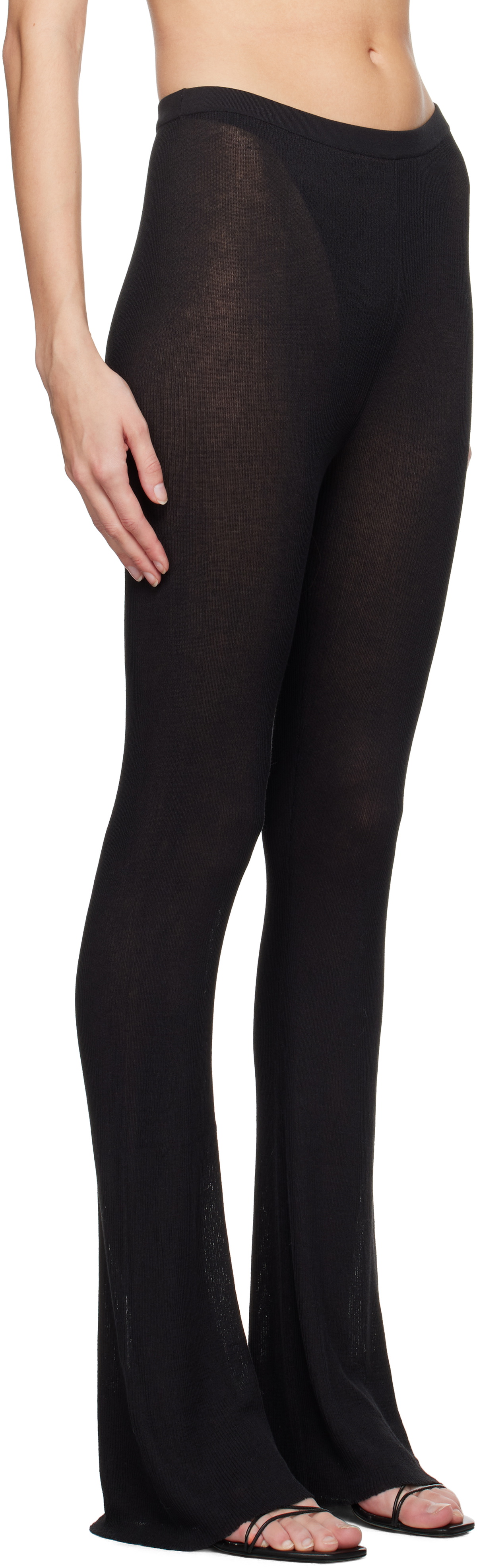 パンツ NENSI DOJAKA Women Straight Pants NDSS25TRS071 BLACK Nensi Dojaka - Tailored Wide Leg Sheer Trouser | HBX
