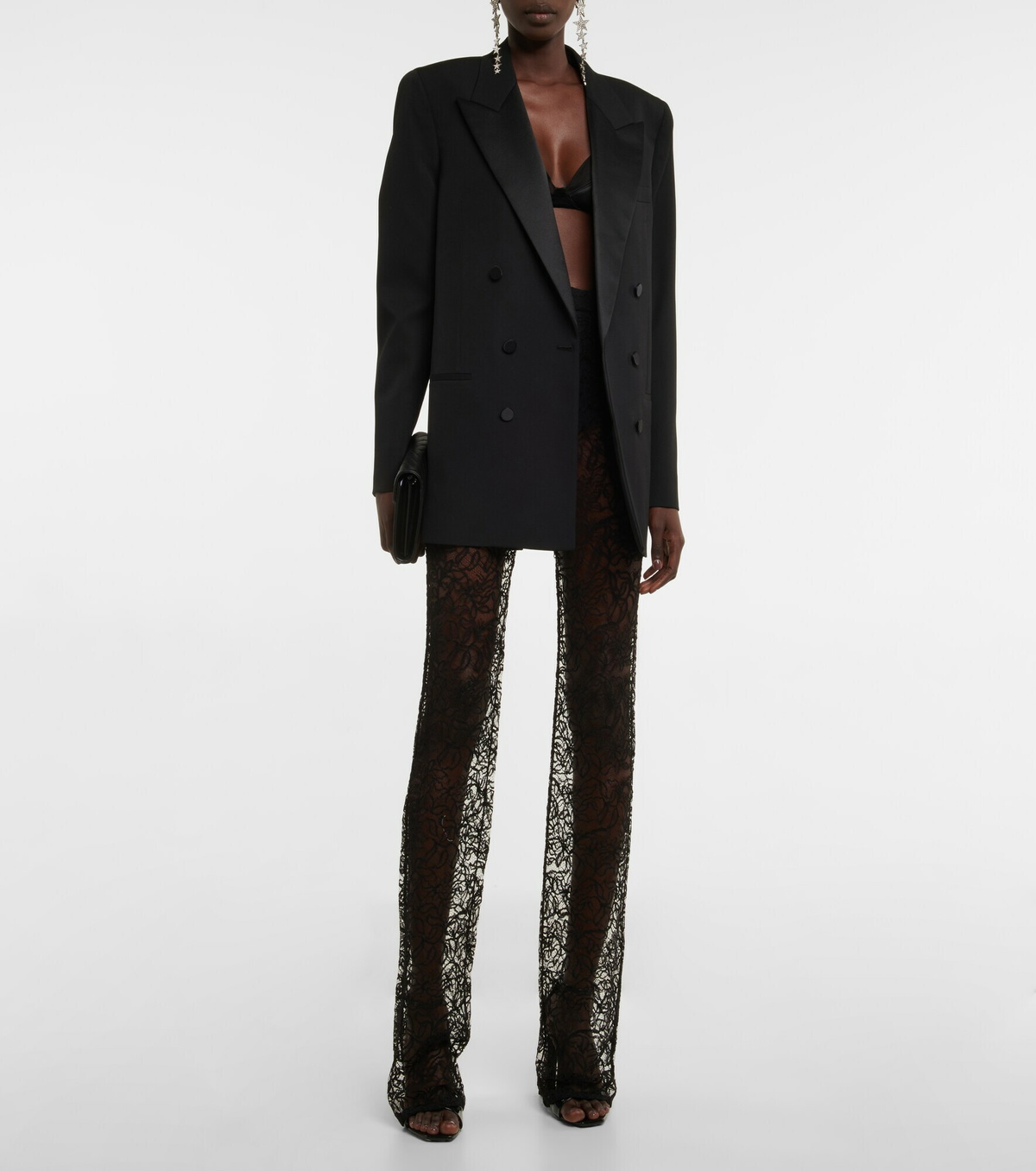 Saint Laurent - High-rise flared lace pants Saint Laurent