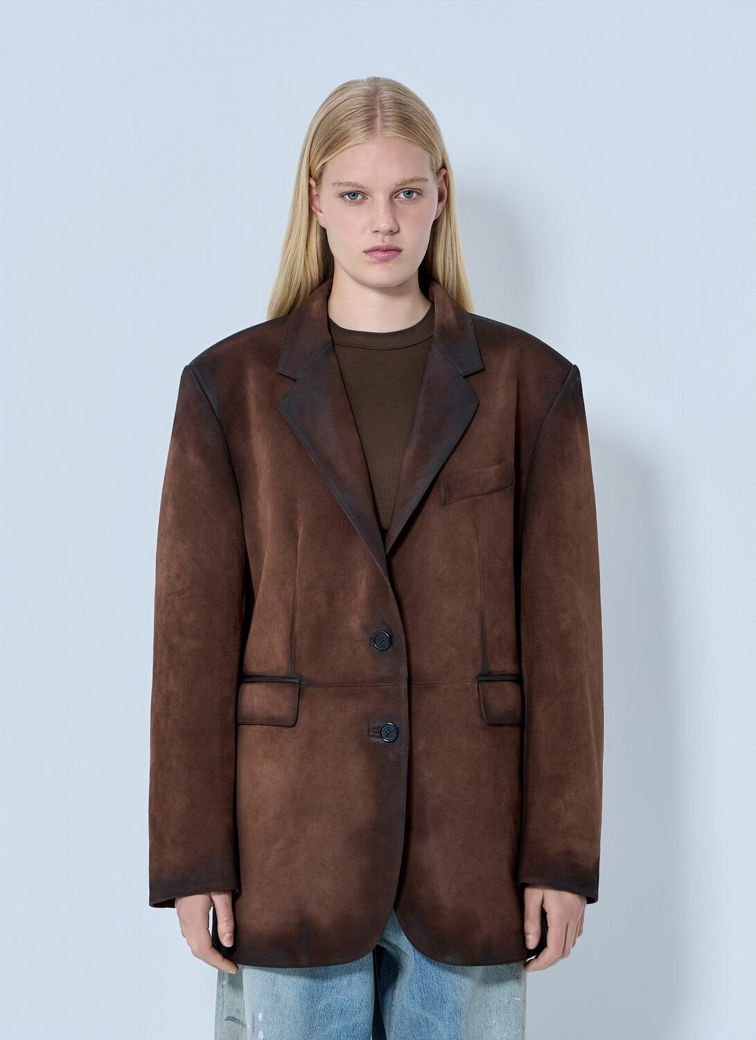 Acne Studios Distressed Suede Blazer
