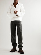 Bottega Veneta - Ribbed-Knit Polo Sweater - White