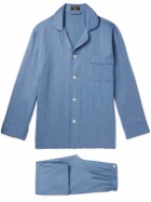 Emma Willis - Camp-Collar Cotton-Twill Pyjama Set - Blue