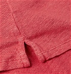 Hartford - Slub Linen Polo Shirt - Tomato red