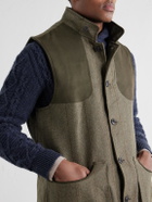Purdey - Herringbone Wool-Blend Tweed Gilet - Green