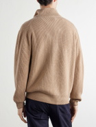 Canali - Wool and Cashmere-Blend Zip-Up Sweater - Neutrals