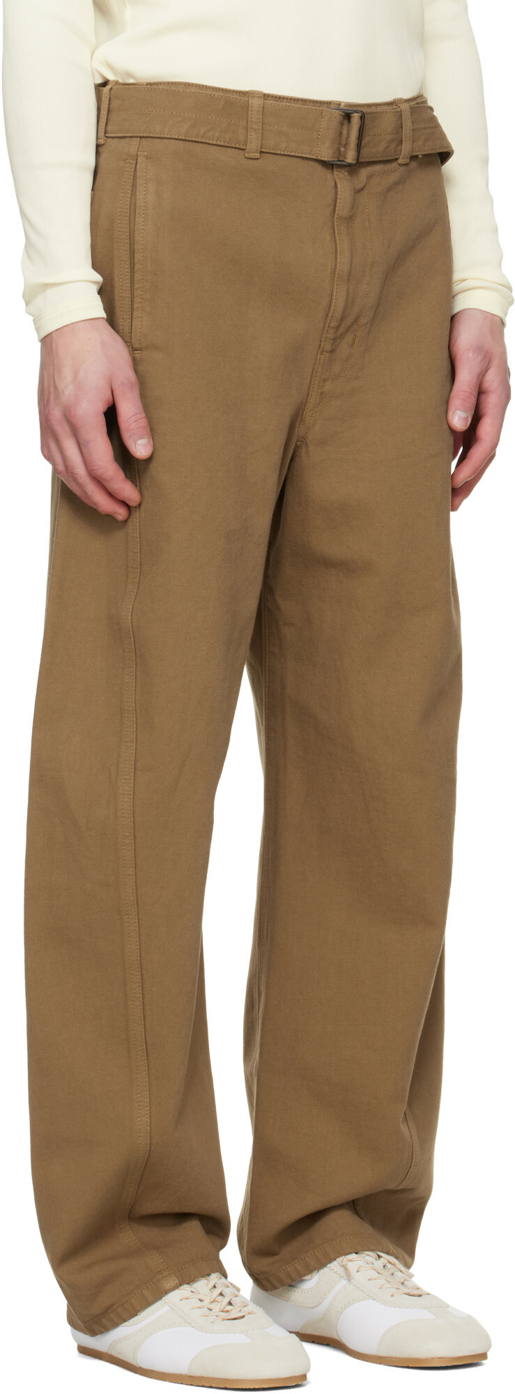 LEMAIRE Beige Twisted Belted Jeans