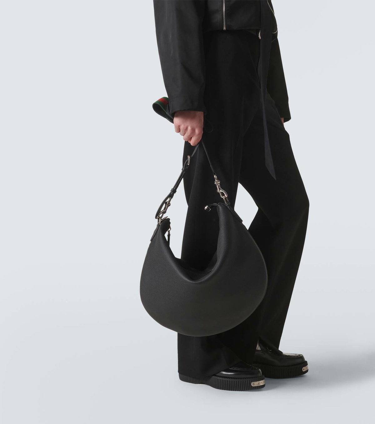 GUCCI バッグ レザーブラック GUCCI グッチ レザー ブリーフケース シマ ブラック｜Yahoo!フリマ（旧