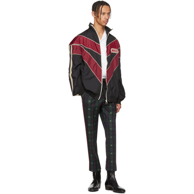 Gucci Red and Black Vintage Nylon Track Jacket Gucci
