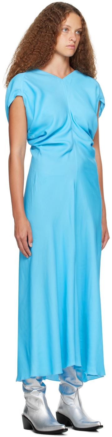 Meryll Rogge Blue Cap Sleeve Maxi Dress