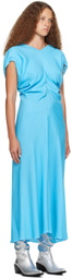 Meryll Rogge Blue Cap Sleeve Maxi Dress
