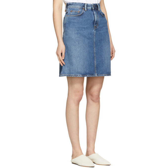 Acne Studios Bla Konst Blue Denim Shadow Miniskirt