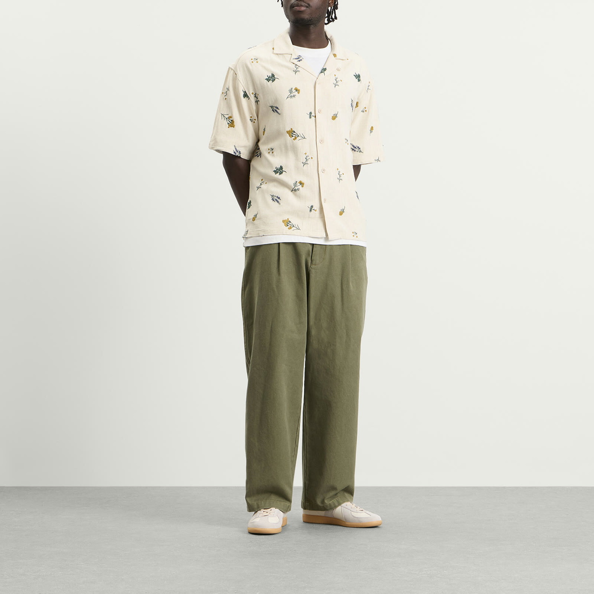 Bound Men's Botanic Shirt in Ecru