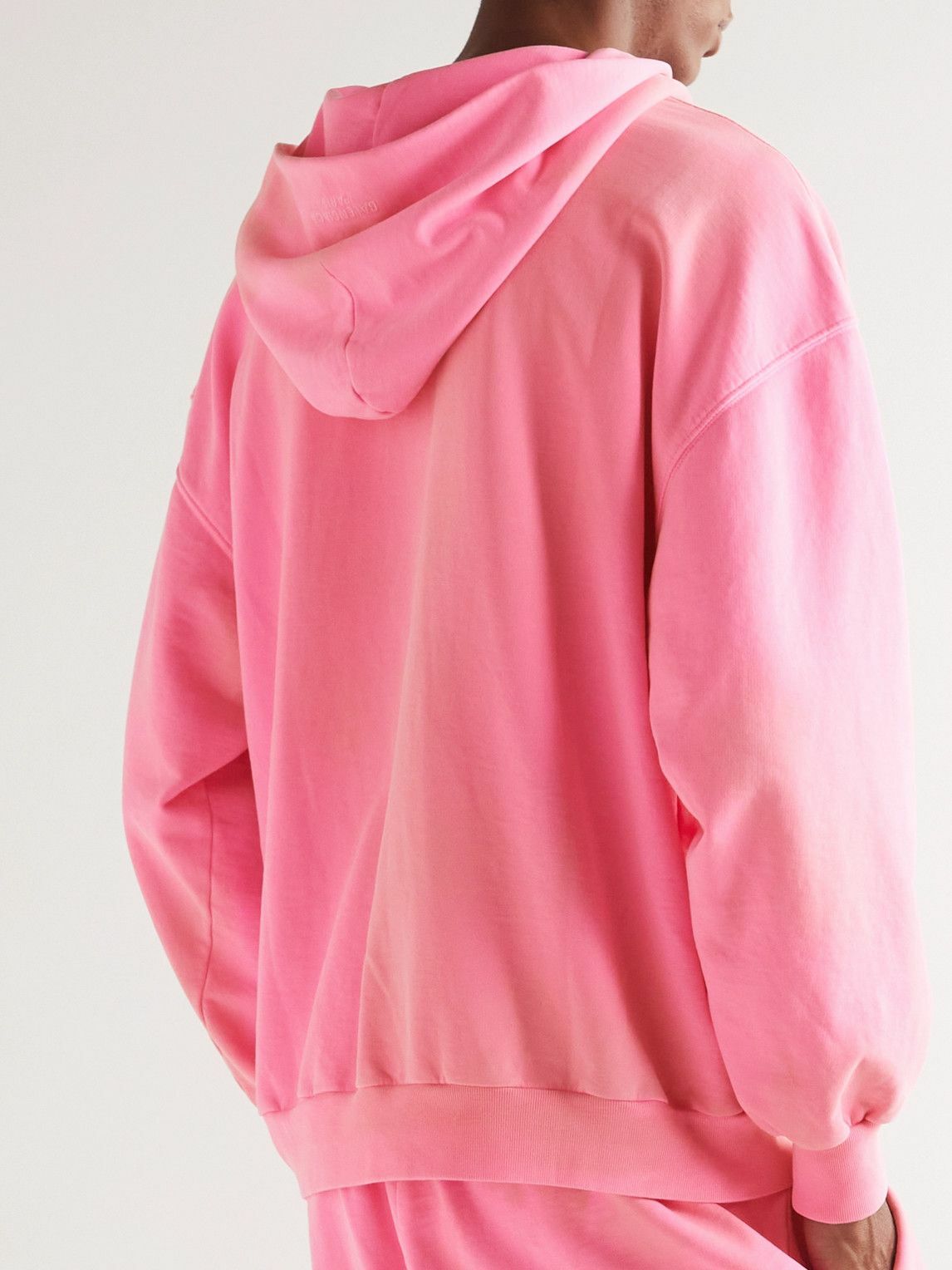 Pink balenciaga best sale hoodie mens