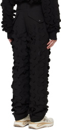 Juntae Kim Black Laser-Slashed Padded Trousers