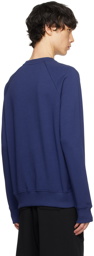 Balmain Blue Metallic Flocked Sweatshirt