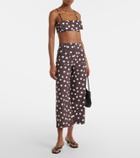Adriana Degreas Bow-detail polka-dot cotton-blend bandeau top