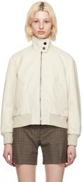 Ernest W. Baker Off-White Harrington Leather Jacket