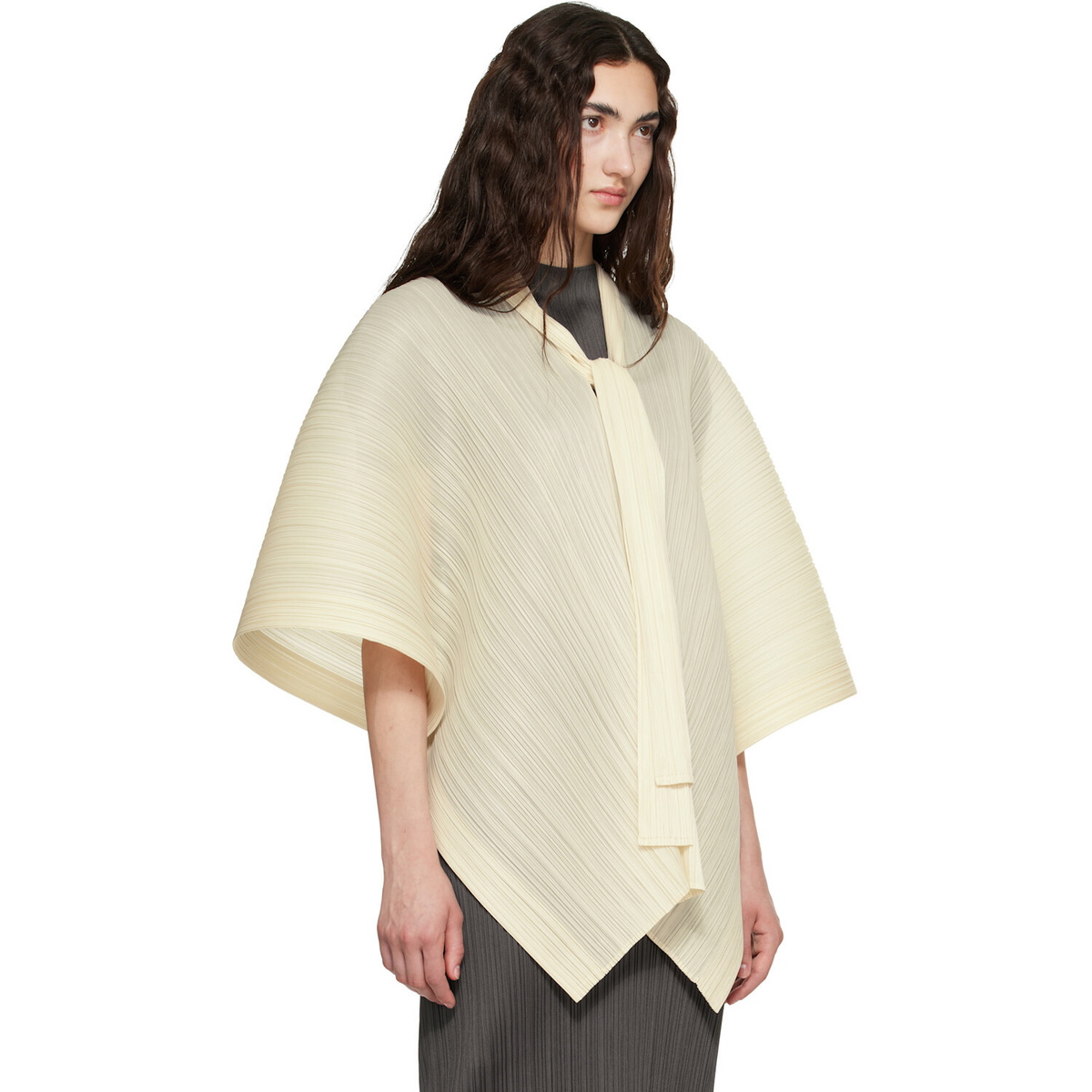 PLEATS PLEASE ISSEY MIYAKE Beige Lucid Pleats Top
