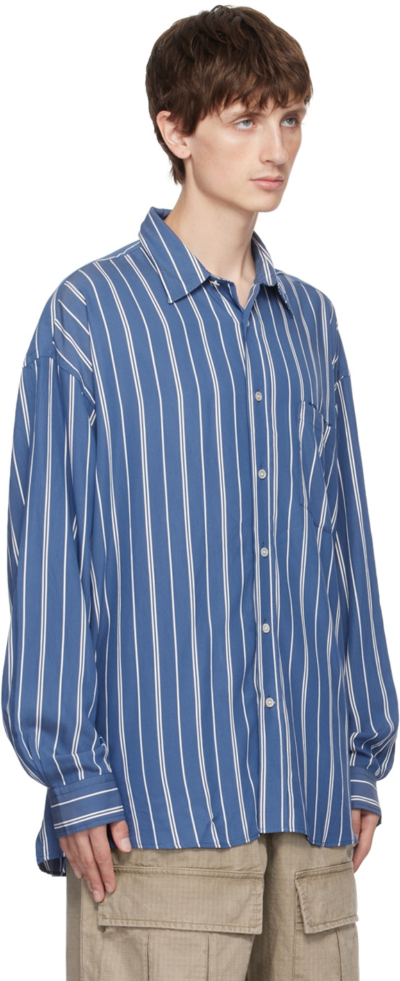【Acne Studios】 STRIPE BUTTON-UP SHIRT Acne Studios - Stripe button-up shirt - Black/white