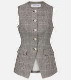 Veronica Beard Lois checked linen-blend vest