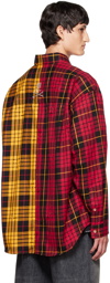 mastermind WORLD Red & Yellow Embroidered Shirt