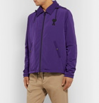 AMI - Logo-Appliquéd Shell Hooded Coach Jacket - Purple