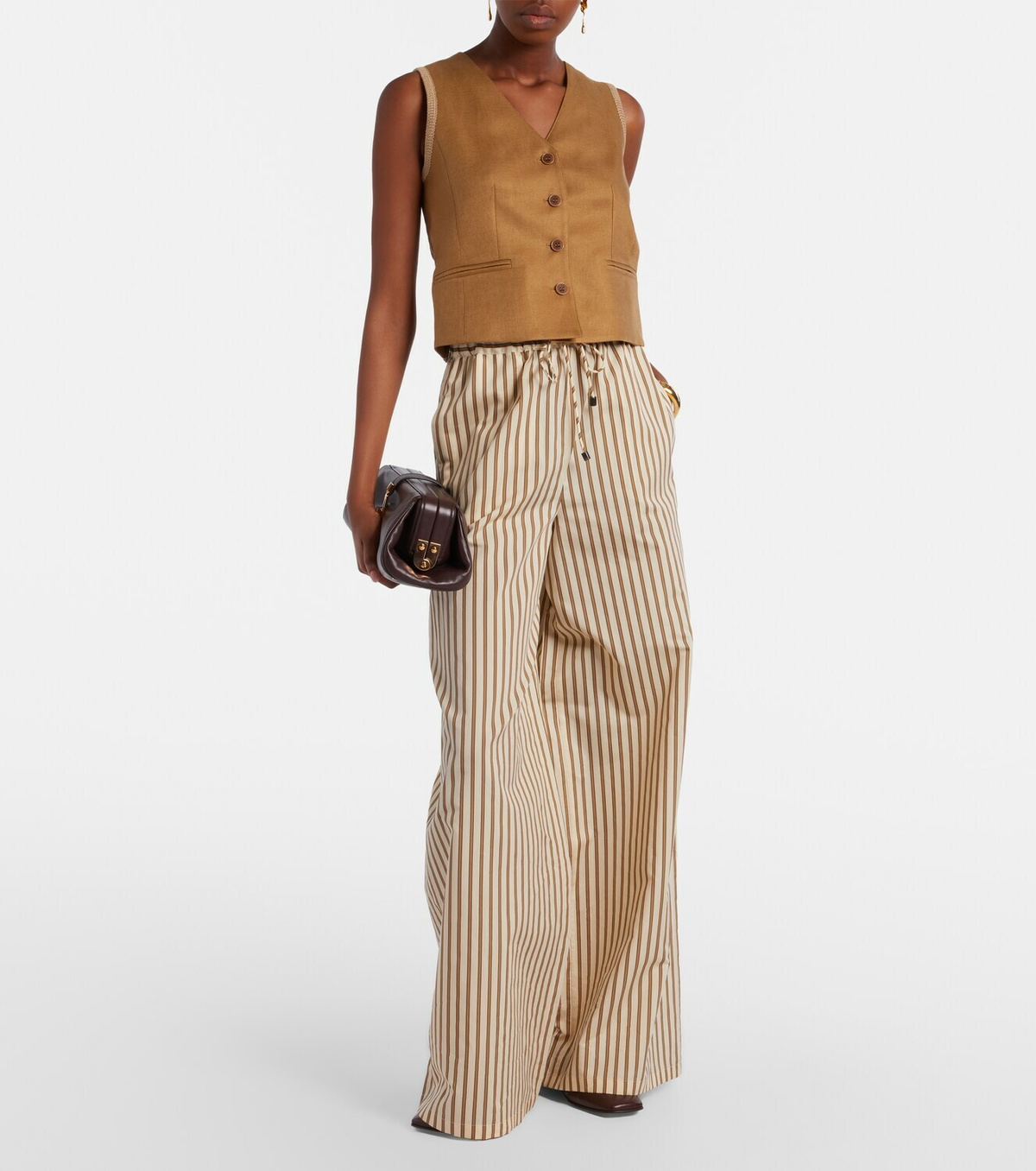 Max Mara Calibri cable-knit linen vest