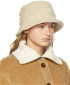 SJYP Off-White Sherpa Fleece Bucket Hat