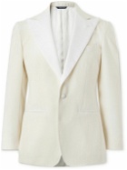 Saman Amel - Grosgrain-Trimmed Wool Tuxedo Jacket - Neutrals
