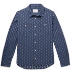 Albam - Embroidered Cotton-Chambray Shirt - Men - Dark denim