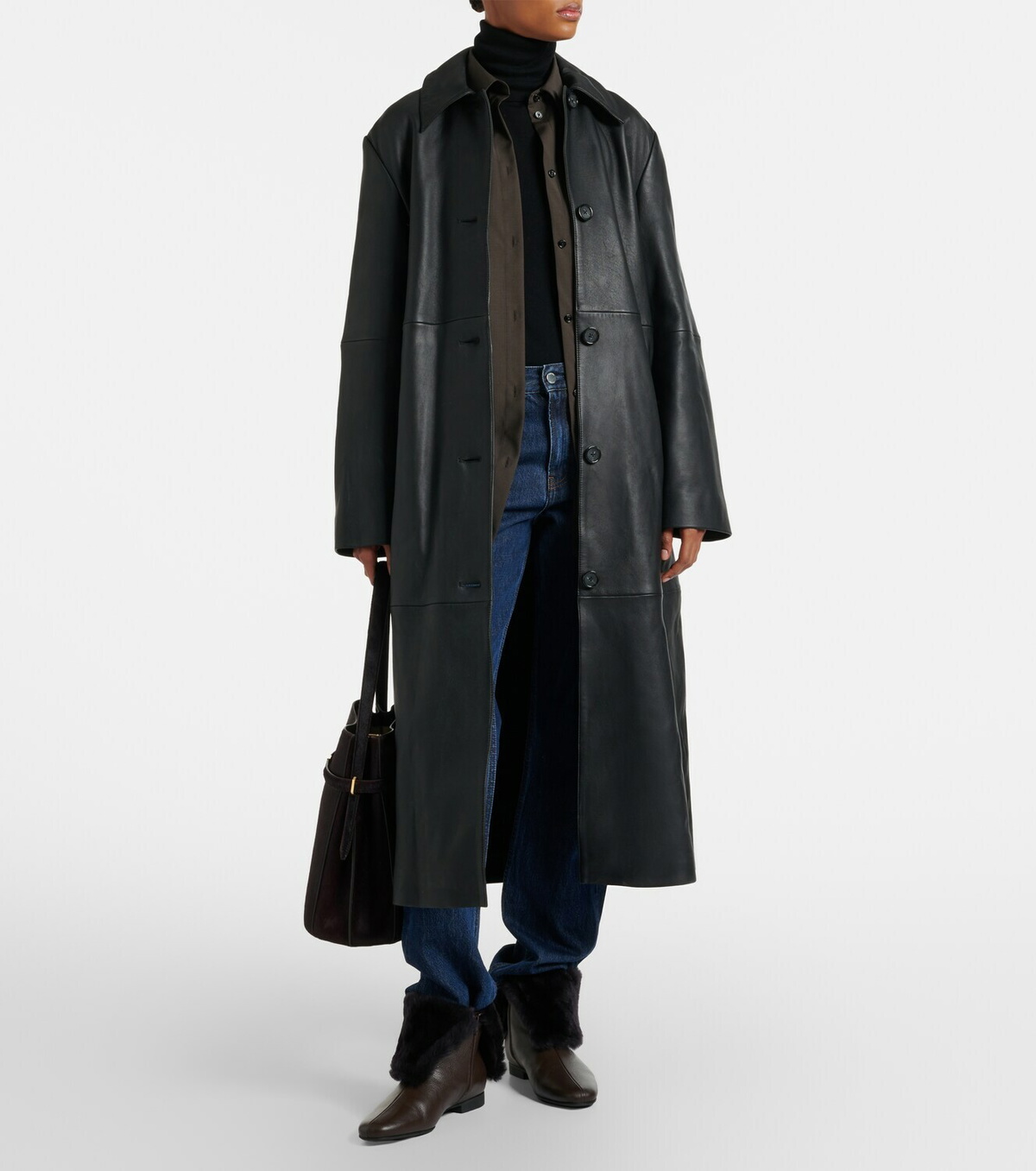Toteme Shearling-lined leather ankle boots