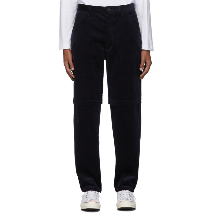 Photo: Comme des Garcons Shirt Navy Corduroy 2-Layer Trousers