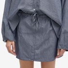 Deiji Studios Women's Placket Skirt in Blue Pinstripe