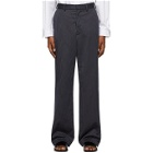 VETEMENTS Navy Pinstripe Relaxed Trousers