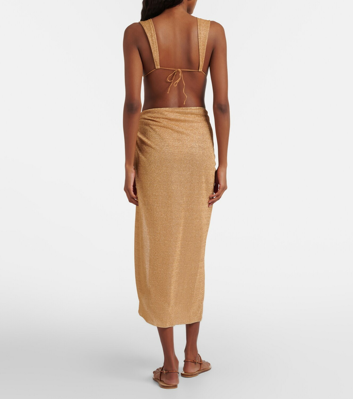 Oséree Lumière ring-detail beach cover-up