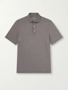 FEDELI - Cotton-Jersey Polo Shirt - Brown