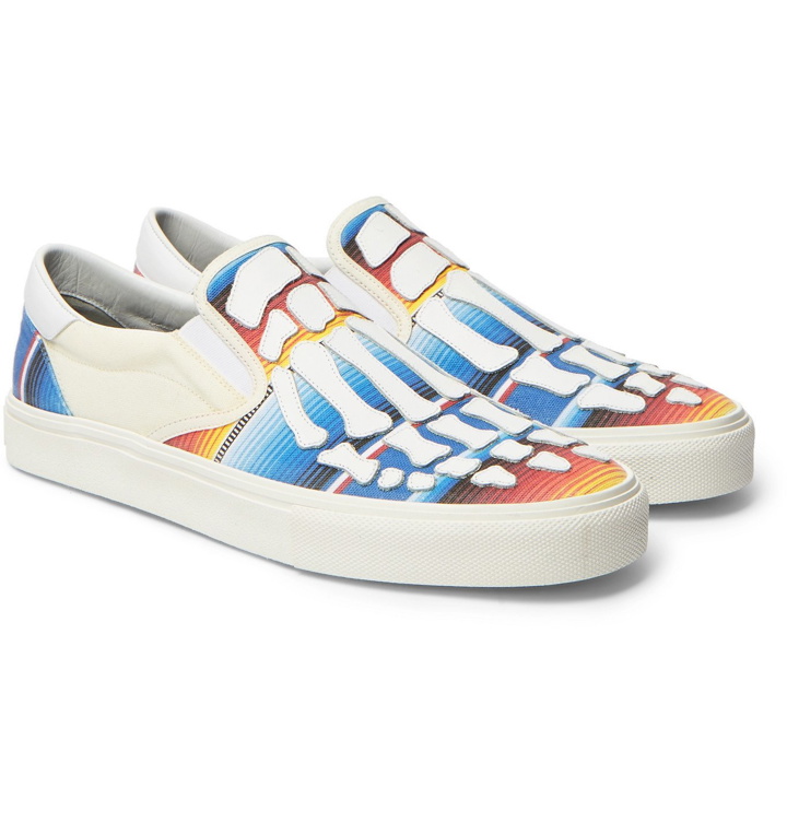 Photo: AMIRI - Baja Skel-Toe Canvas and Leather Slip-On Sneakers - Multi