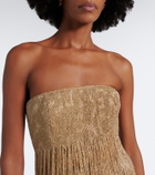 Marmar Halim Embellished fringed bustier gown