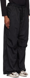 Marine Serre Black Recycled Moiré Parachute Sweatpants