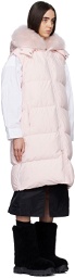 Yves Salomon Pink Quilted Shearling Down Vest