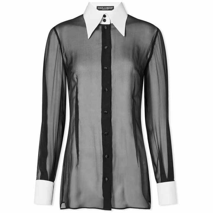 Photo: Dolce & Gabbana Women's Chiffon Shirt in Black